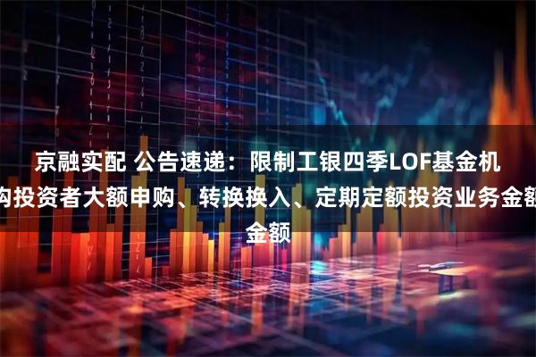 京融实配 公告速递：限制工银四季LOF基金机构投资者大额申购、转换换入、定期定额投资业务金额